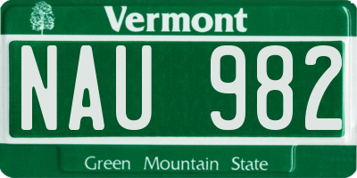 VT license plate NAU982