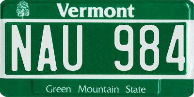 VT license plate NAU984
