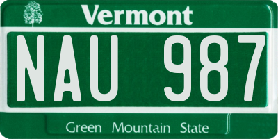 VT license plate NAU987