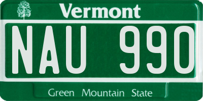VT license plate NAU990