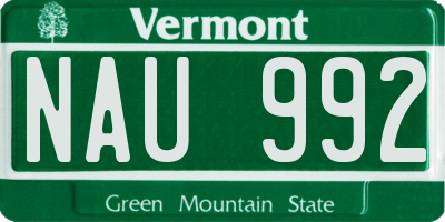 VT license plate NAU992