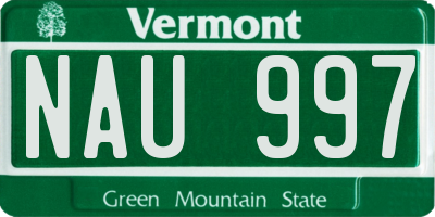 VT license plate NAU997