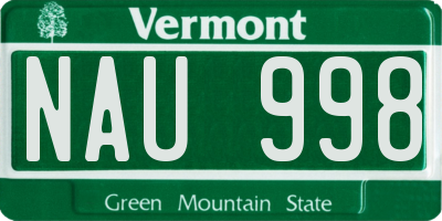 VT license plate NAU998
