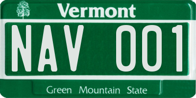 VT license plate NAV001