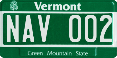 VT license plate NAV002