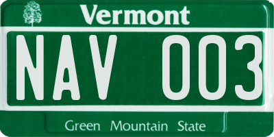 VT license plate NAV003