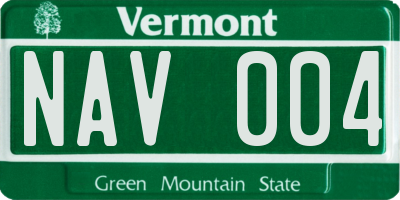 VT license plate NAV004