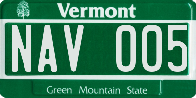 VT license plate NAV005