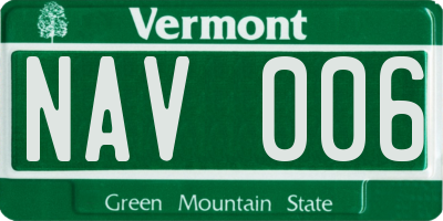 VT license plate NAV006