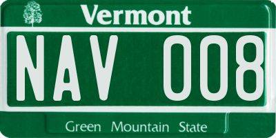 VT license plate NAV008