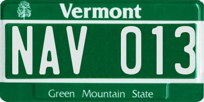 VT license plate NAV013