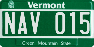 VT license plate NAV015