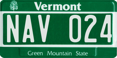 VT license plate NAV024
