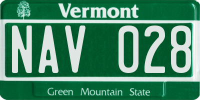 VT license plate NAV028