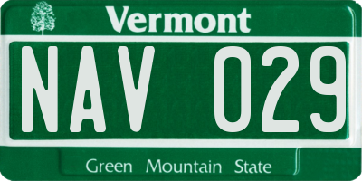 VT license plate NAV029