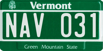 VT license plate NAV031