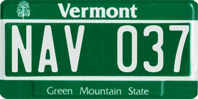 VT license plate NAV037