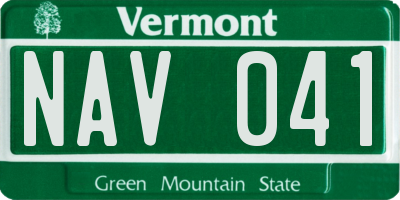 VT license plate NAV041