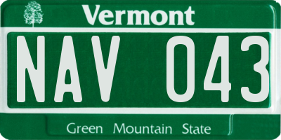 VT license plate NAV043