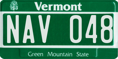 VT license plate NAV048