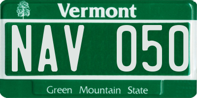 VT license plate NAV050