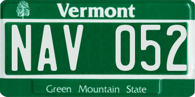 VT license plate NAV052