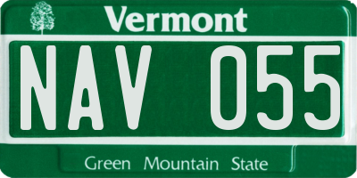 VT license plate NAV055