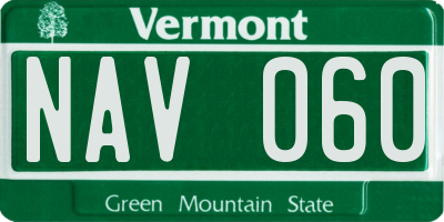 VT license plate NAV060