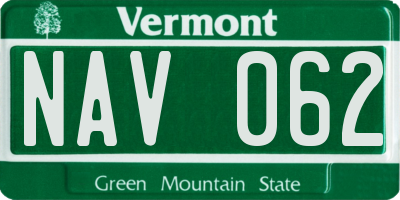 VT license plate NAV062