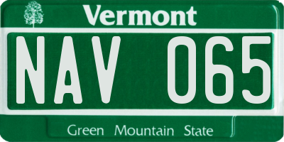 VT license plate NAV065