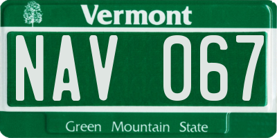 VT license plate NAV067