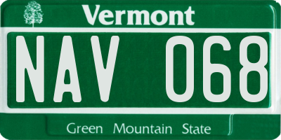 VT license plate NAV068