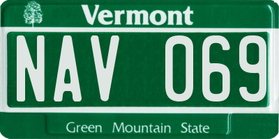 VT license plate NAV069