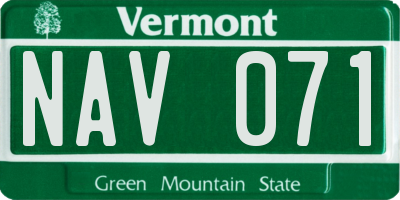 VT license plate NAV071