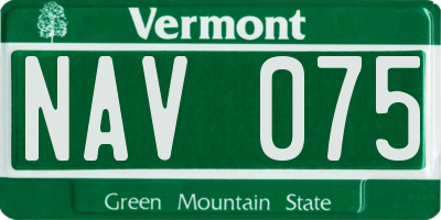 VT license plate NAV075