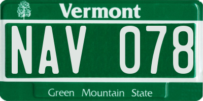 VT license plate NAV078