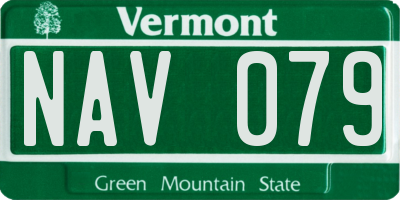 VT license plate NAV079