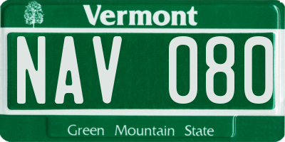 VT license plate NAV080