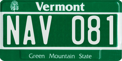 VT license plate NAV081