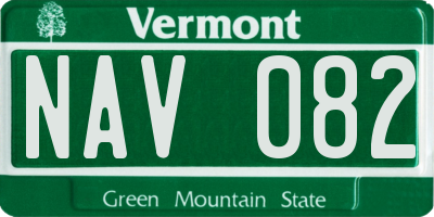 VT license plate NAV082
