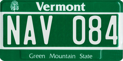VT license plate NAV084