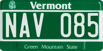 VT license plate NAV085