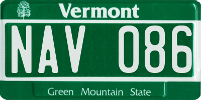 VT license plate NAV086