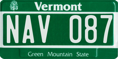 VT license plate NAV087