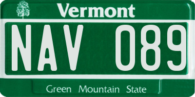 VT license plate NAV089