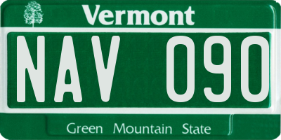 VT license plate NAV090