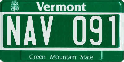 VT license plate NAV091