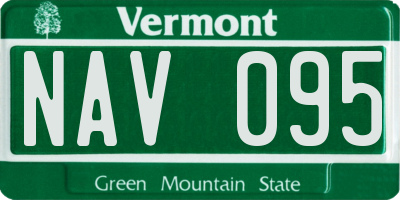 VT license plate NAV095
