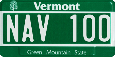 VT license plate NAV100
