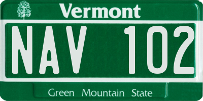 VT license plate NAV102